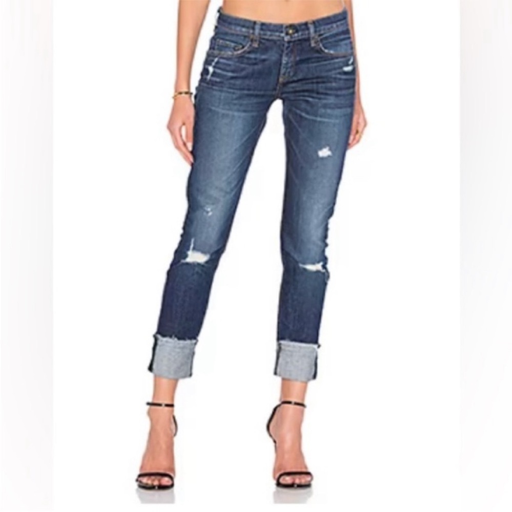 Rag & Bone Jeans Dre Wash Canyon Blue‎ Size 27 Distressed Raw Hem